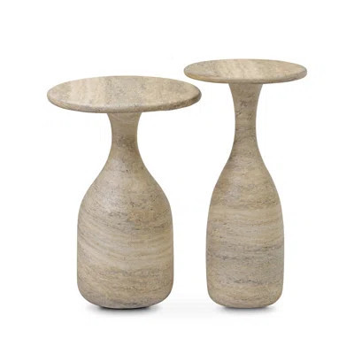 Cora Nesting End Tables-Textured Sandy Grey | Perigold