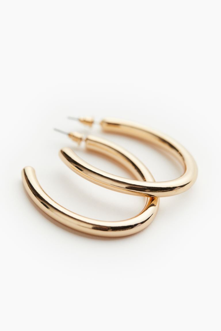Hoop earrings - Gold-coloured - Ladies | H&M GB | H&M (UK, MY, IN, SG, PH, TW, HK)