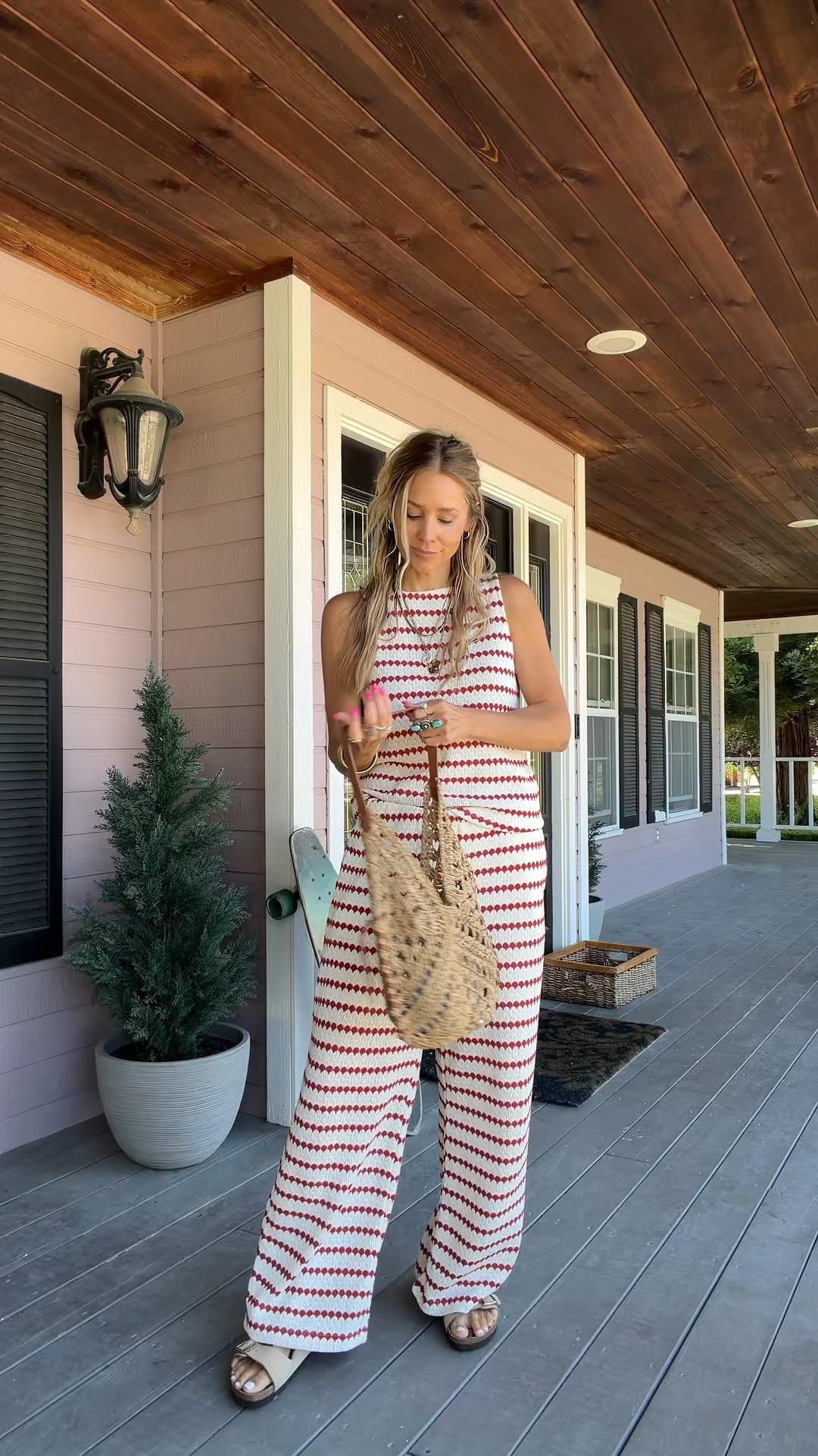 🤍 This target set is 100/10! I love the dainty stripe detailing & lightweight to wear in the summer. 

Wearing size s / my tts 
5’5” | 120 ish lbs | size 4

#LTKdayinmylife #LTKgrwm #LTKootd