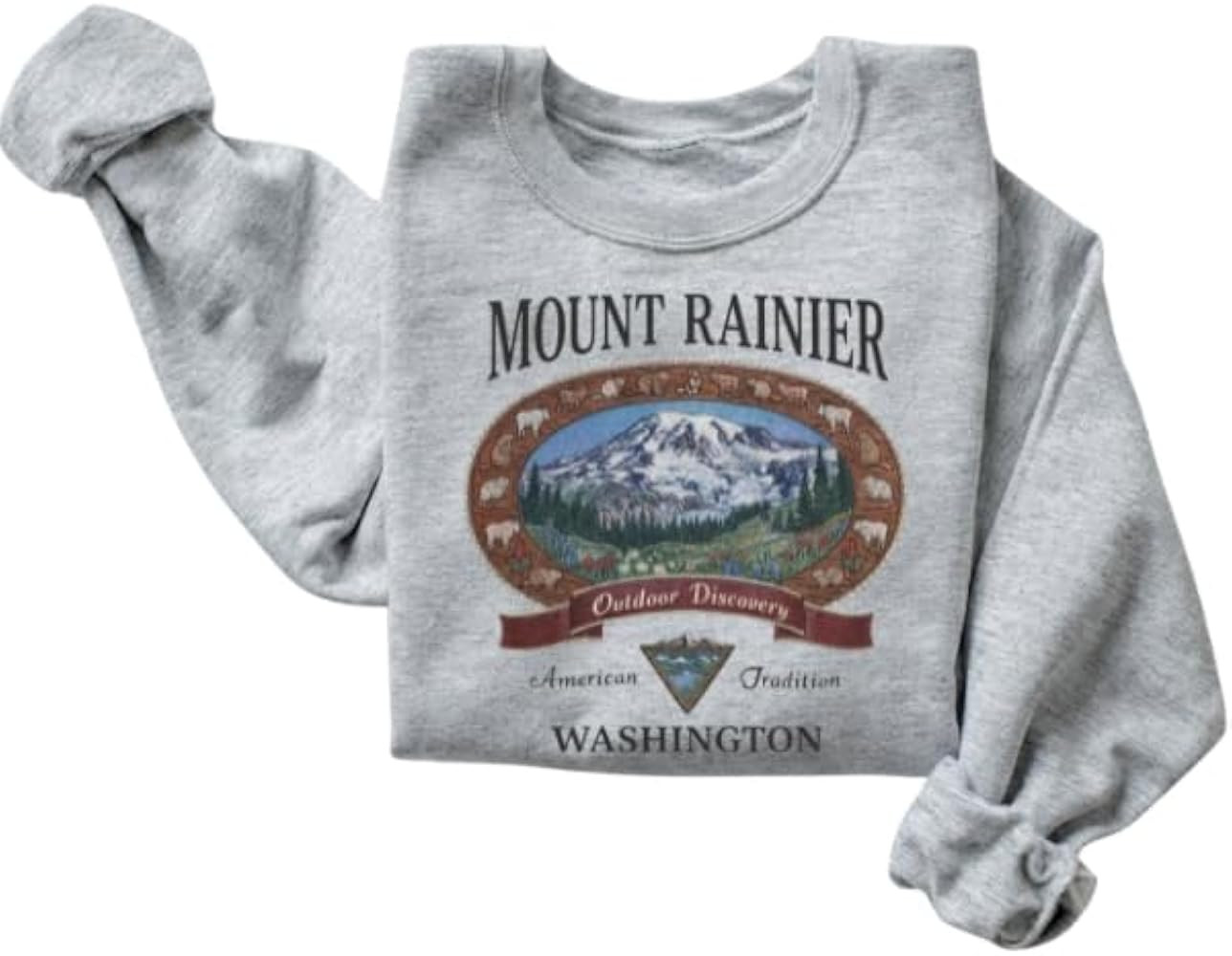 FITIN Mount Rainier Washington Graphic Crewneck Sweatshirt, Scenic Mountain Landscape Design, Out... | Amazon (US)