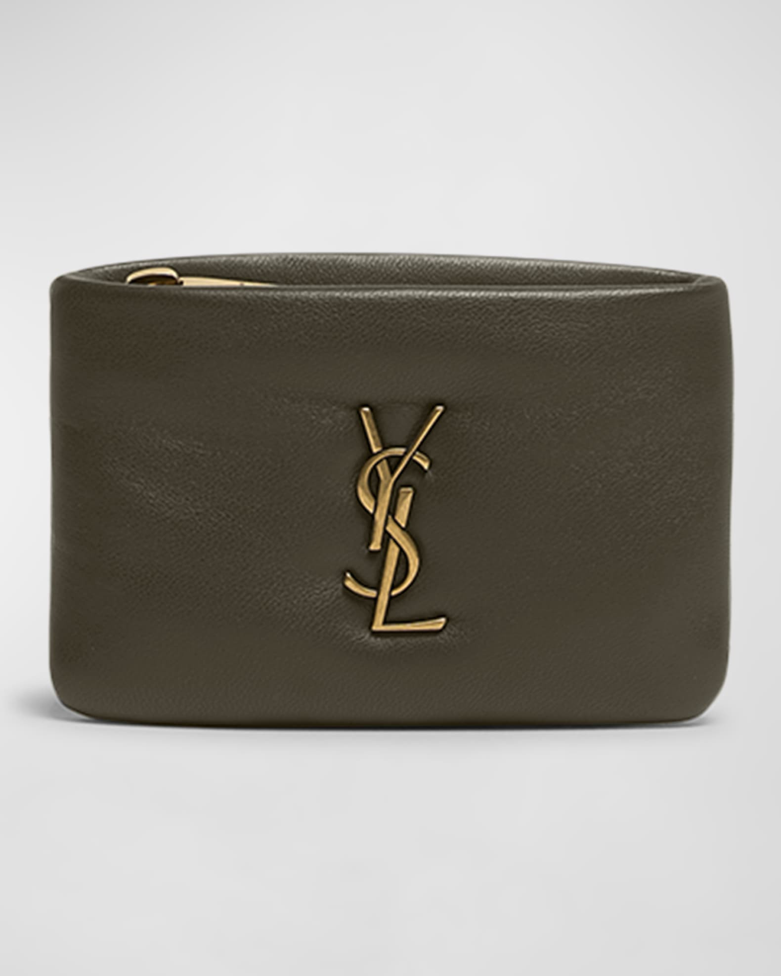 YSL Zip Card Holder in Plonge Leather | Neiman Marcus