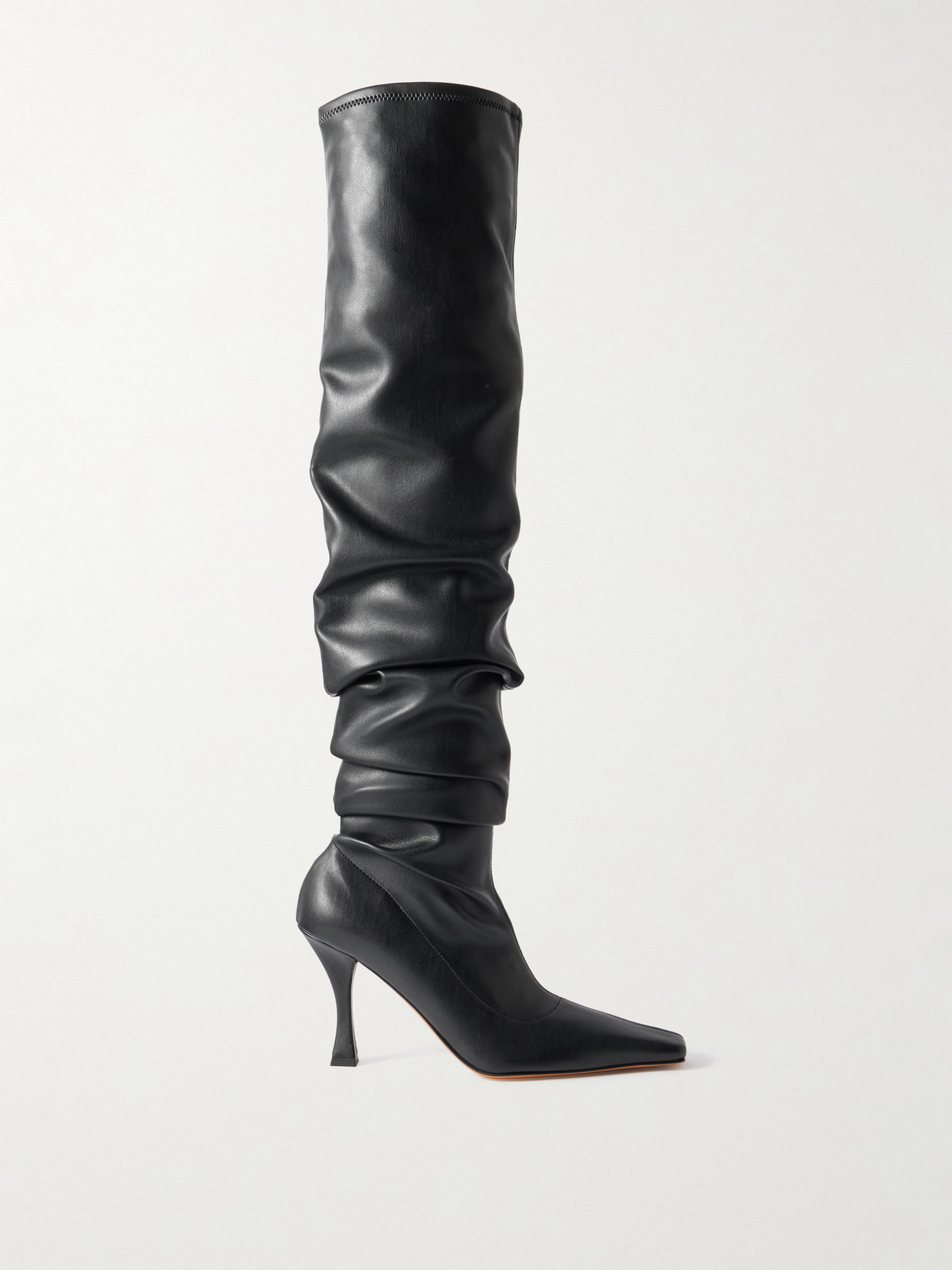 Proenza Schouler - Trap Ruched Leather Over-the-knee Boots - Black | NET-A-PORTER (US)
