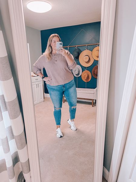 Casual jeans outfit with a Hensley top

Plus size jeans 
Plus size ootd
Skinny jeans
Abercrombie jeans 
Plus size ootd
Sneakers 
New balance 327
Plus size spring outfit 

#LTKover40 #LTKshoecrush #LTKplussize