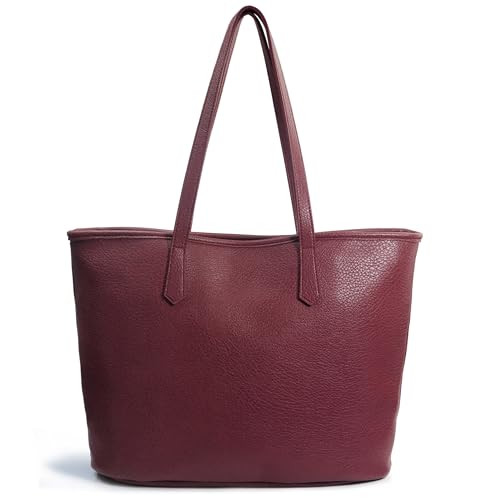 Amazon.com: Zipper Tote Bag for Women Soft Vegan Leather Handbag for Work, Travel & Everyday Use ... | Amazon (US)