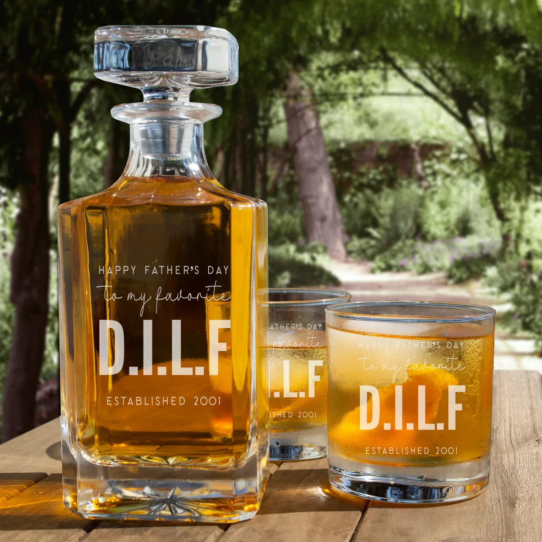 Fathers Day Whiskey Decanter Set With Glasses / Fathers Day Gift / Gift For Dad / Dad Gift / Husb... | Etsy (US)