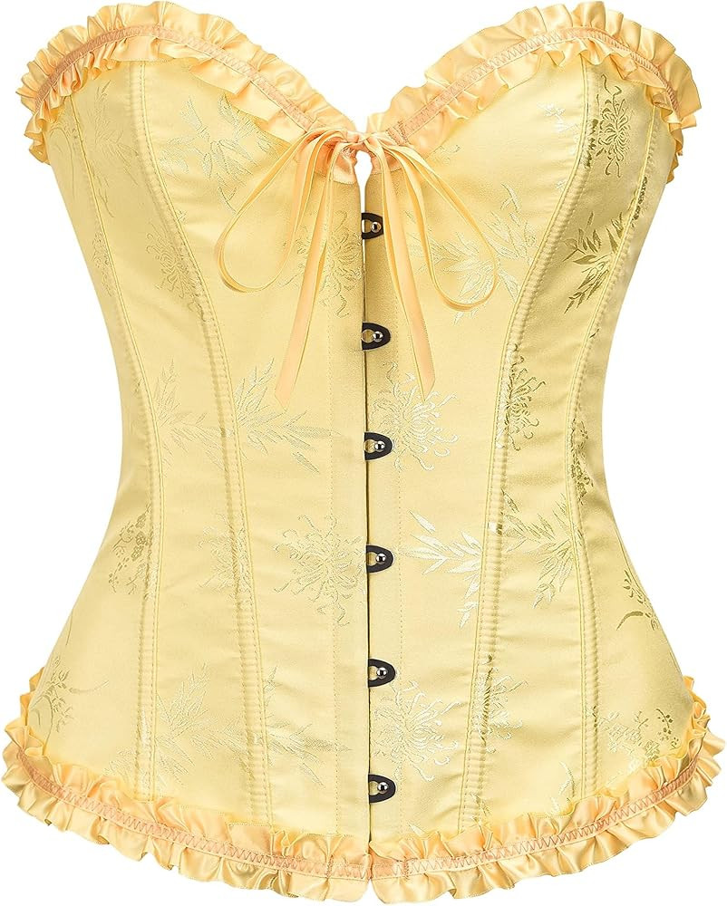 SZIVYSHI Corset Tops for Women, Bustier Shapewear Lingerie, Lace Waist Push Up Bodysuit | Amazon (US)