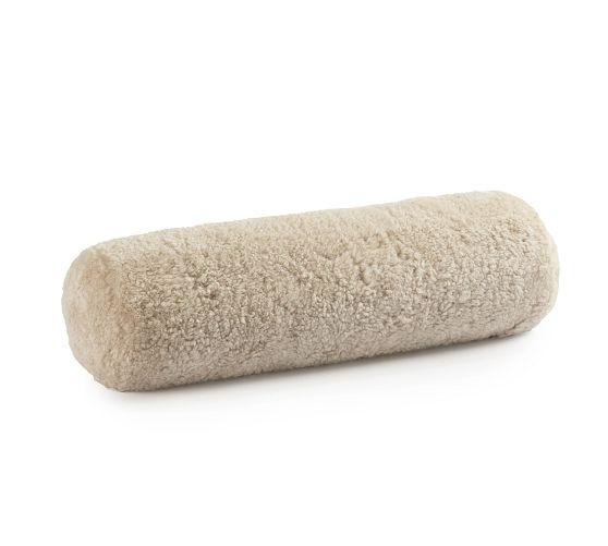 Illya Shortwool Curly Sheepskin Bolster Pillow | Pottery Barn (US)