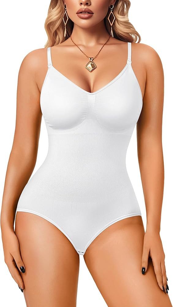 Irisnaya Women Slimming Bodysuits Shapewear Tops Tummy Control Body Shaper Spaghetti Strap Camiso... | Amazon (US)