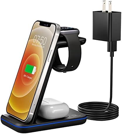 Wireless Charger for Apple Devices, 3 in 1 Qi Certified Fast Charging Station/Stand Compatible fo... | Amazon (US)