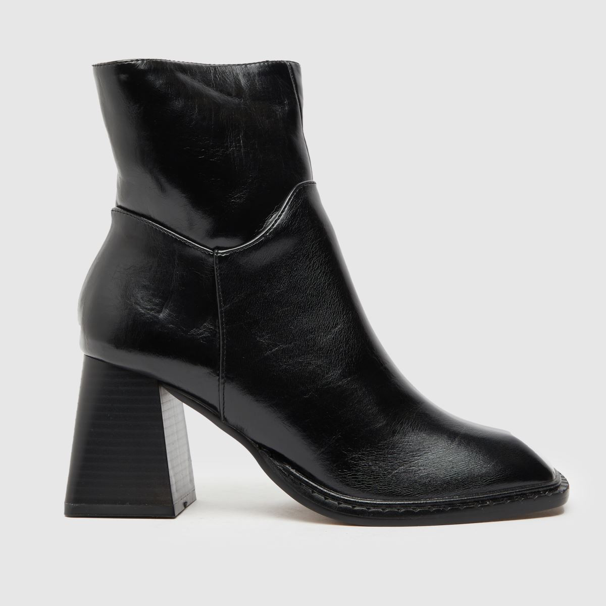 schuh black bailey square toe block heel boots | Schuh