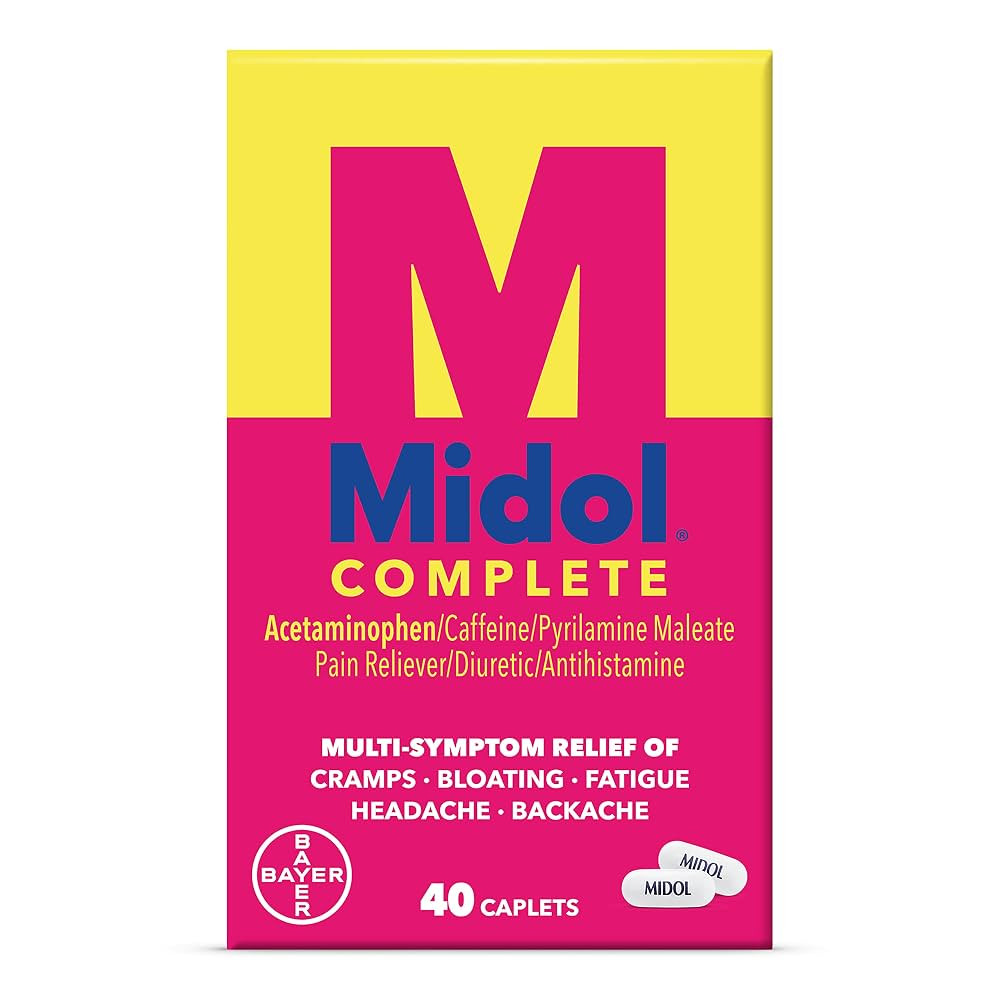 Midol Complete Menstrual Pain Relief Caplets, 40 Count - Provides Cramp, Headache, and Bloating R... | Amazon (US)