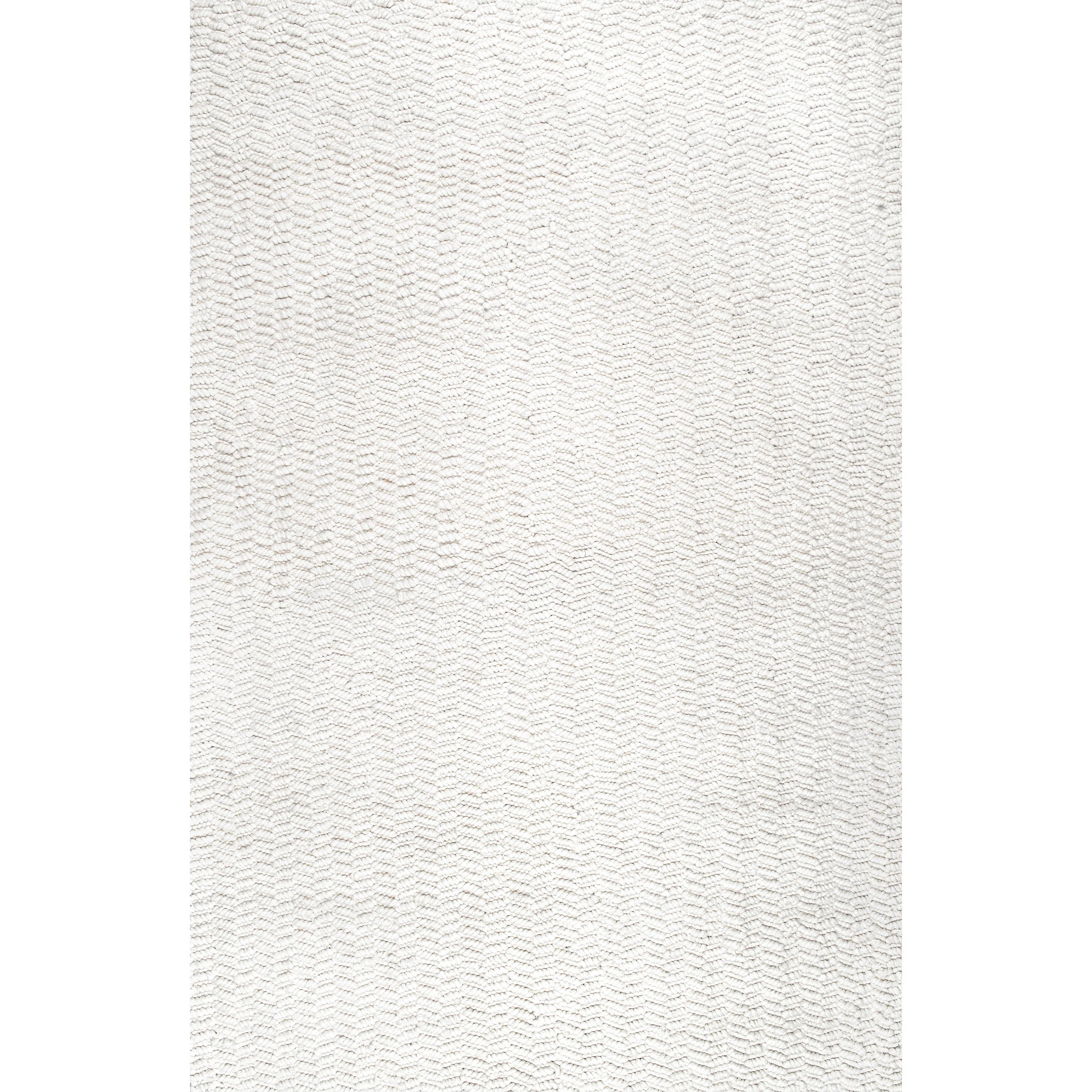Lockhart Solid Wool Area Rug for Living Room Bedroom Dining Room Kitchen, Ivory | Wayfair North America