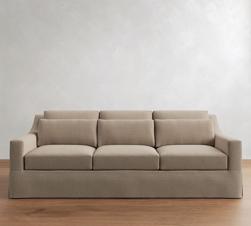 York Slope Arm Deep Seat Slipcovered Sofa (60"-108") | Pottery Barn (US)