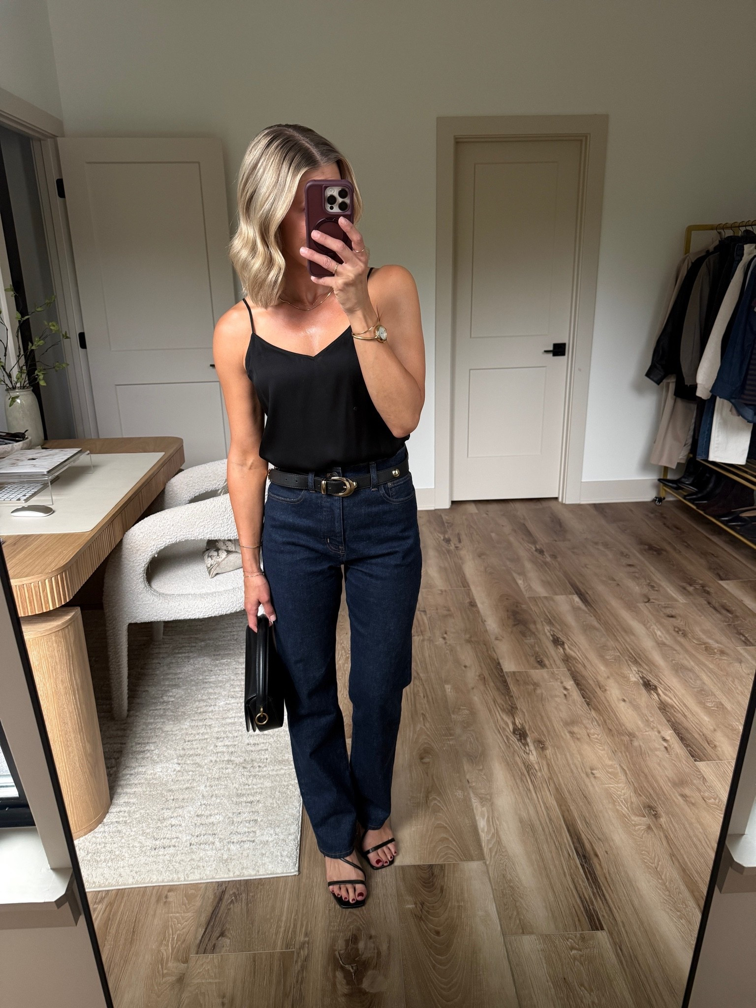 Wearing 26/reg jeans, small belt, small silk cami, heels tts

#LTKSeasonal #LTKOver40 #LTKootd