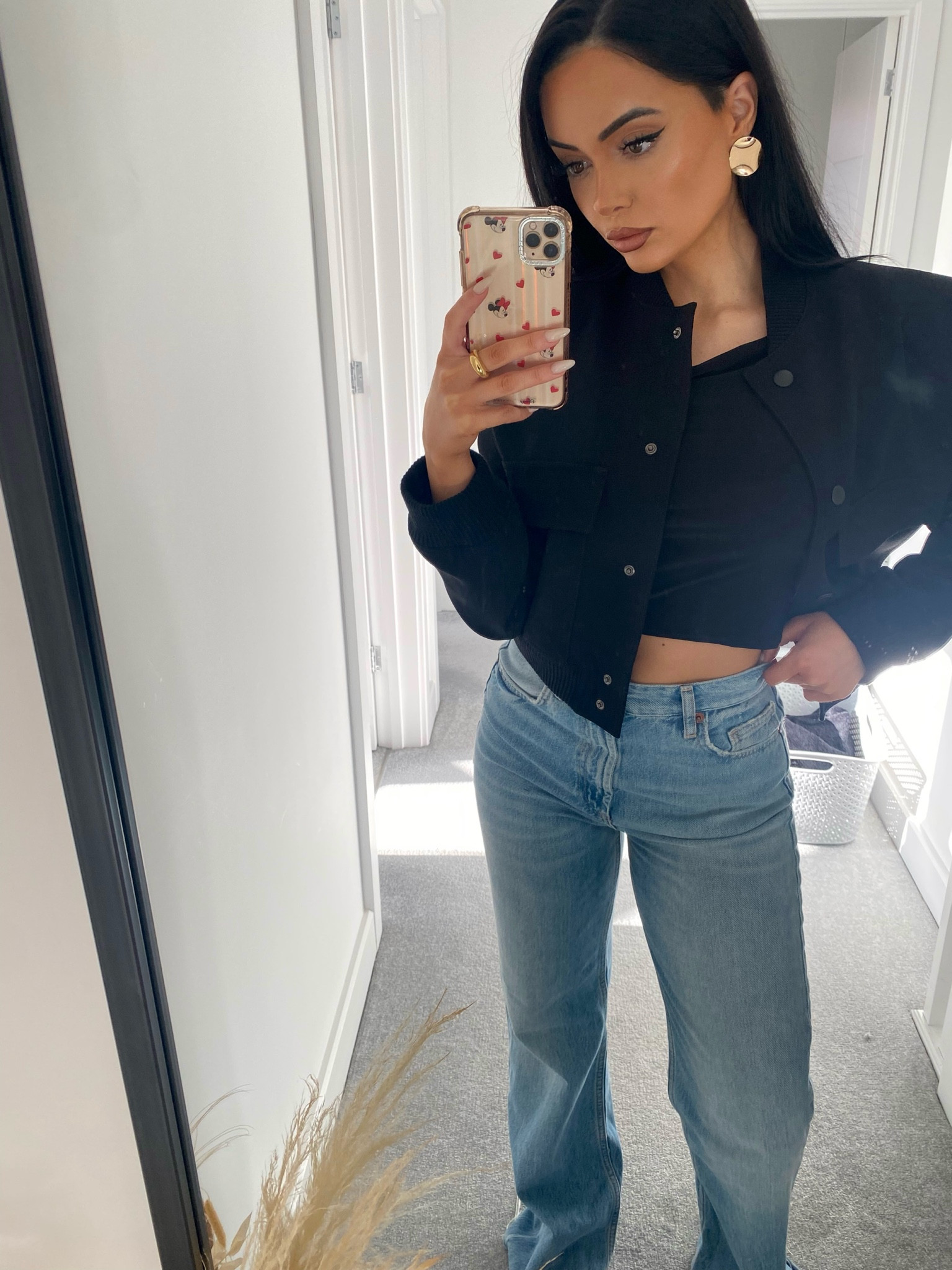 Jeans and bomber are Zara 🤍 earrings are Lovisa 

#LTKstyletip #LTKGiftGuide #LTKfindsunder50