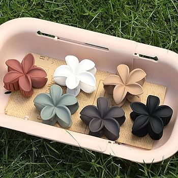 Hair Clip, 6 Pcs Large Flower Claw Clips for Thick & Medium Hair, Hawaiian Flower Hair Clips, Bea... | Amazon (US)