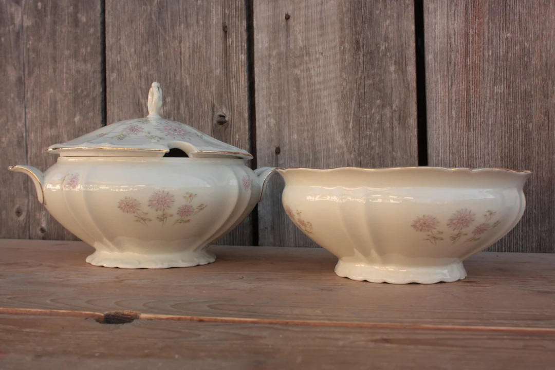 Soup Bowl With Lid and Bowl Vintage Bareuther Bavaria - Etsy UK | Etsy (US)
