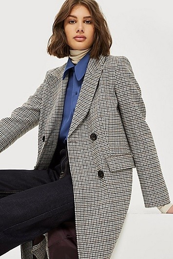 Petite Check Overcoat - Camel | Topshop US