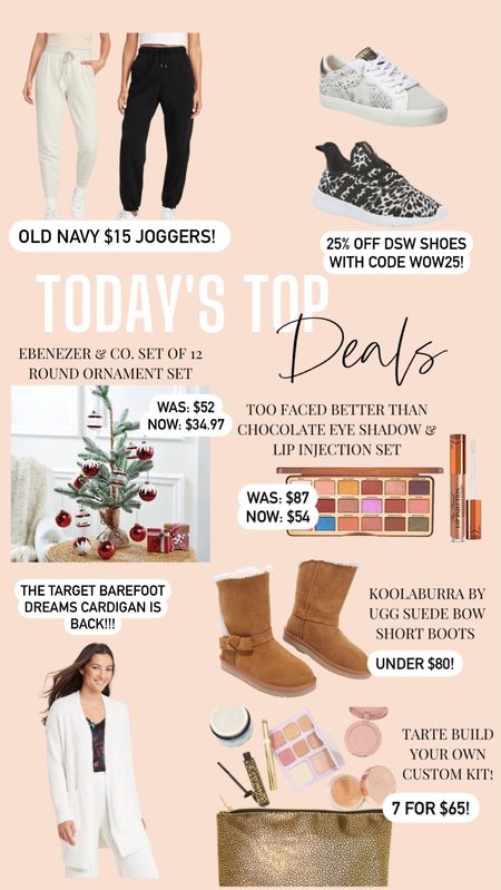 $15 Old Navy joggers — these are a great Lululemon dupe! 25% off DSW shoes! These UGG boots are such a great gift idea UNDER $80! Target Barefoot Dream Cardigan is back!!

#LTKSeasonal #LTKHoliday #LTKsalealert