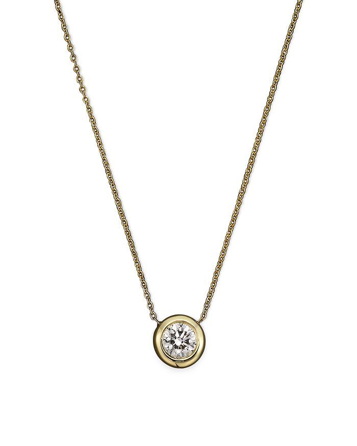 Roberto Coin 18K Yellow Gold Diamond Bezel Necklace, 16" | Bloomingdale's (US)