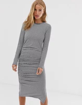 Superdry ruched long sleeve midi dress | ASOS US