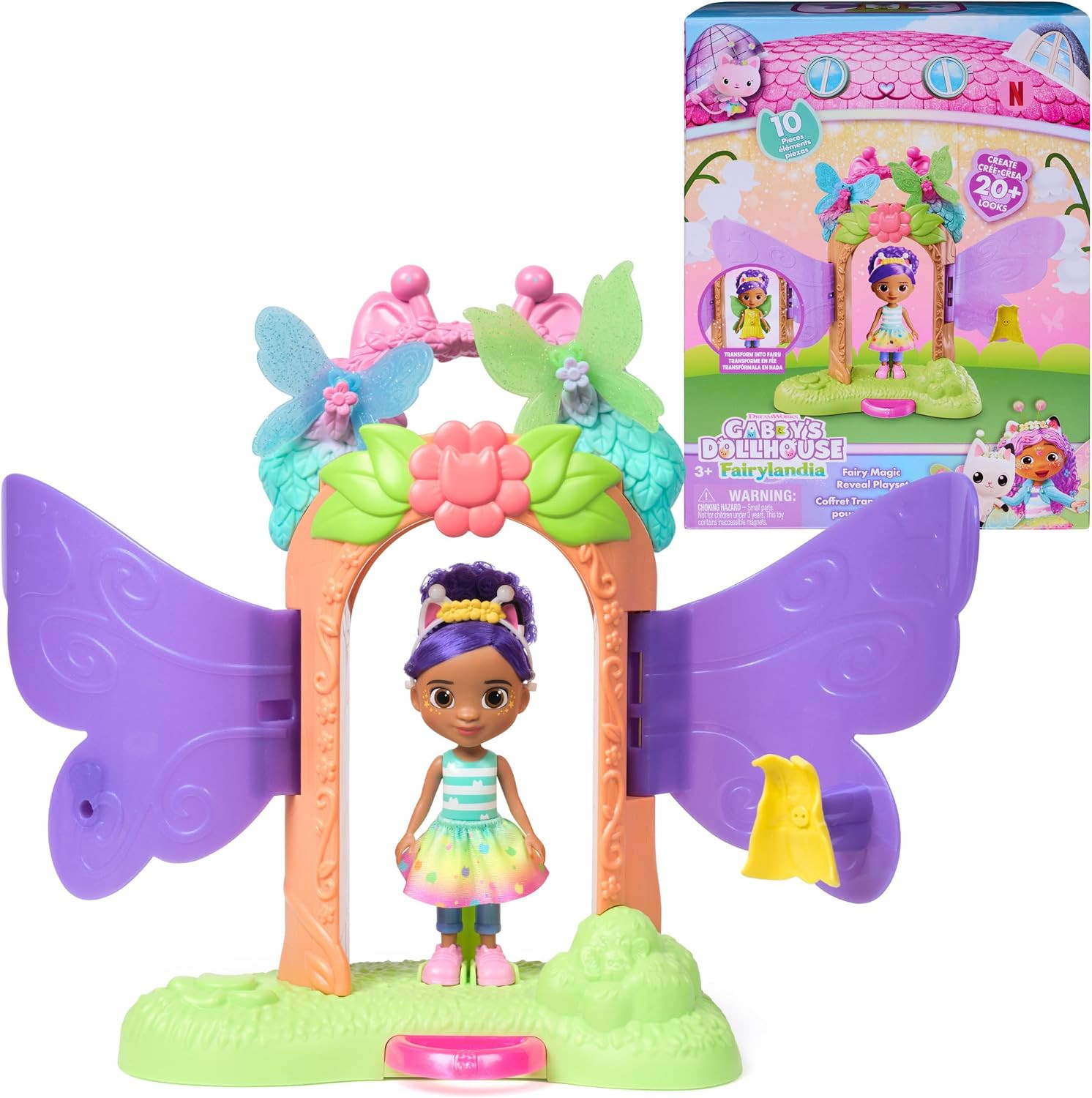 Gabby's Dollhouse Fairylandia, Fairy Magic Reveal Playset with Transforming Feature and Dollhouse Accessories, Kids Toys for Girls & Boys Ages 3 and Up | Amazon (US)