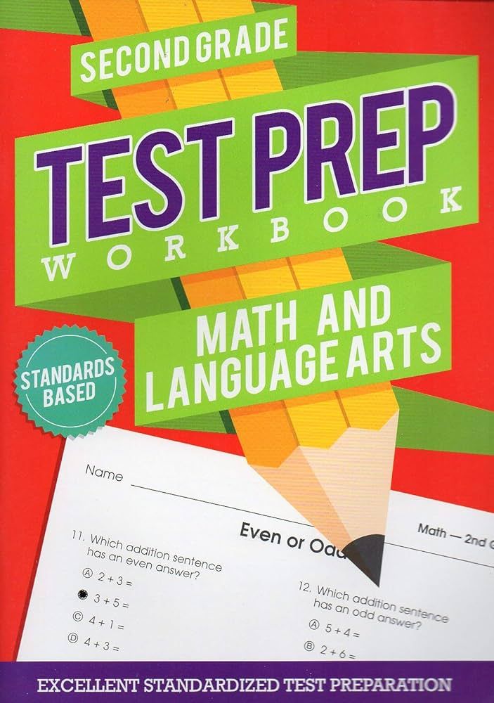 Second Grade Math & Language Arts Test Prep Workbook (Aligned with Common Core Standards) -v3 | Amazon (US)