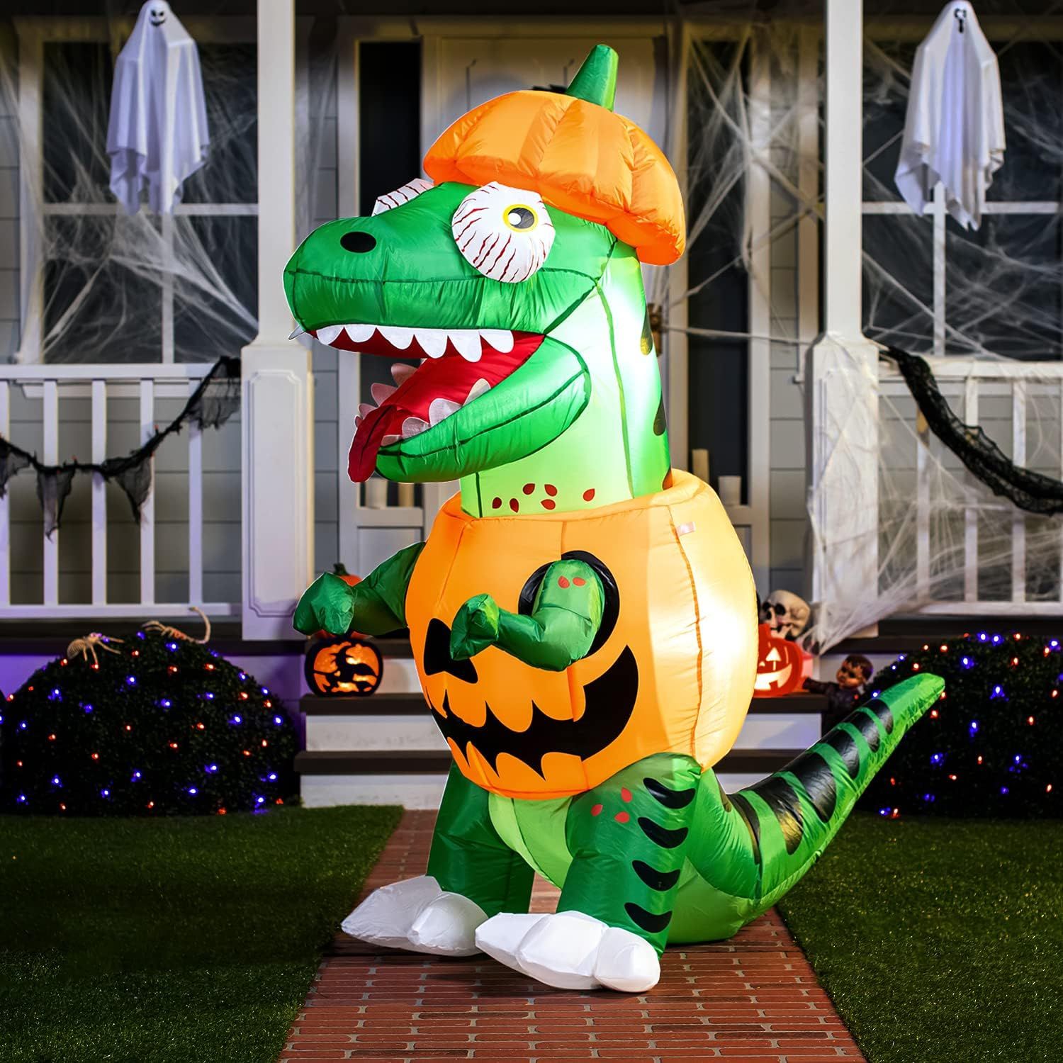 Joiedomi 6 Ft Tall Inflatable Dinosaur Trick Or Treat Halloween Inflatable Yard Decoration with B... | Amazon (US)