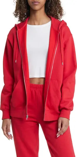 Oversize Cotton Blend Zip-Up Hoodie | Nordstrom