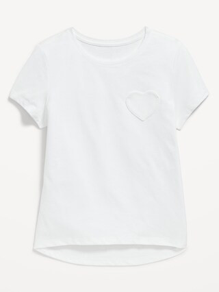Softest Heart-Pocket T-Shirt for Girls | Old Navy (US)