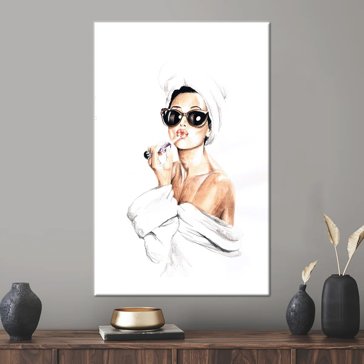 Fashion Artwork, Famous Artwork, Trendy Canvas Art, Woman Wall Decor, Vogue Printed, Lip Woman Ar... | Wayfair North America
