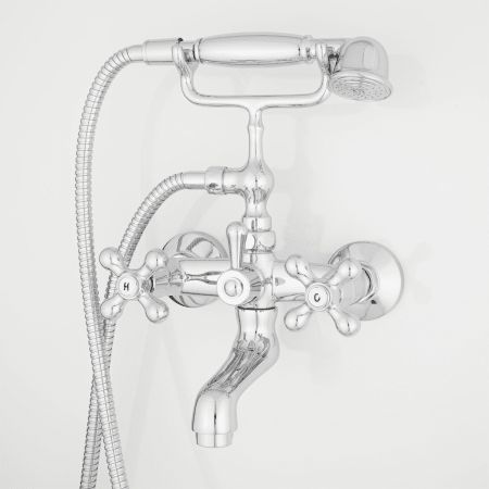 Barlow Wall Mounted Roman Tub Filler Faucet - Includes Telephone Style Hand Shower | Build.com, Inc.