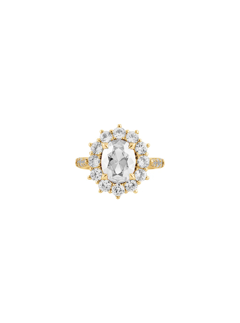 PETITE SPENCER, LAB WHITE SAPPHIRE RING, GOLD | Dorsey