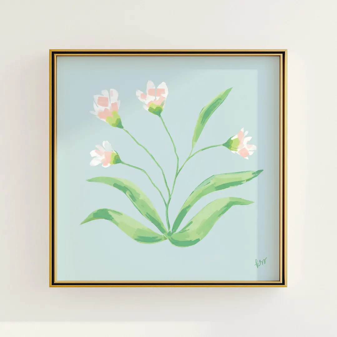 Modern Southern Floral Wall Art | Coastal Grandma Digital Download | Preppy Grandmillennial Art |... | Etsy (US)