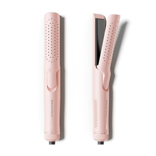 Wavytalk Airflow Styler Curling Iron, Cool Curl, 360° Cool Air Lock in Style for Lasting Curls, Reduces Damage, 2 in 1Hair Straightener and Curler, 1.25 Inch, Anti-Scald for Short Long Hair, Pink | Amazon (US)