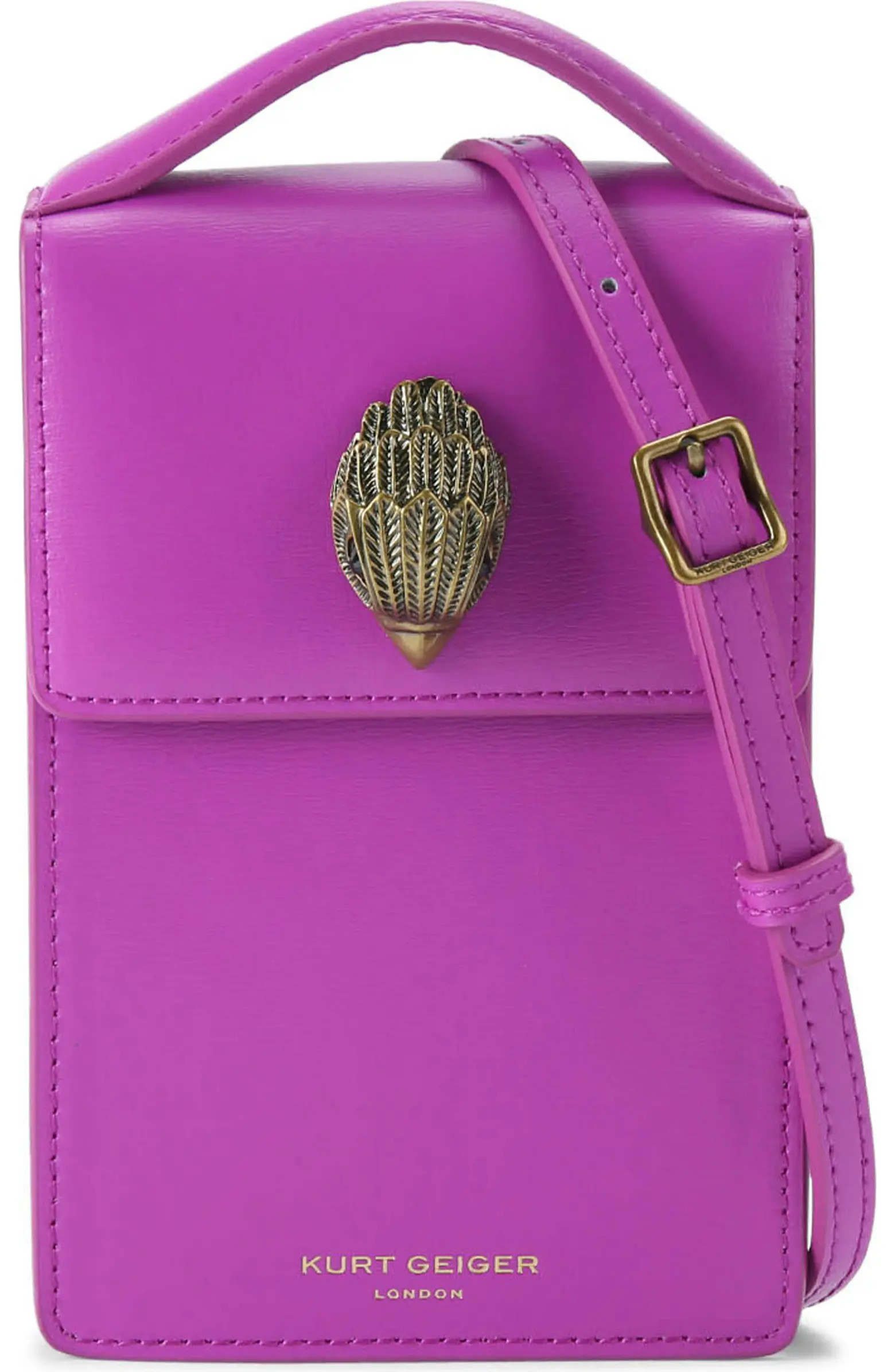 Kurt Geiger London Bond Leather Phone Crossbody Bag | Nordstrom | Nordstrom