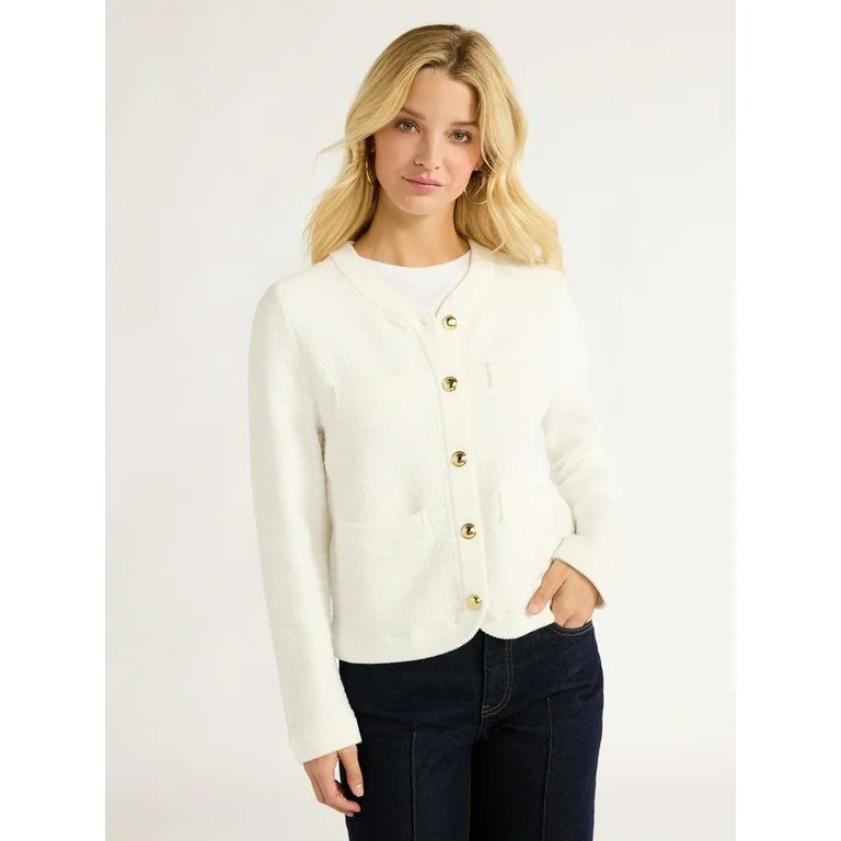 Free Assembly Women’s Welt Pocket Cardigan, Lightweight, Sizes XS-XXL | Walmart (US)