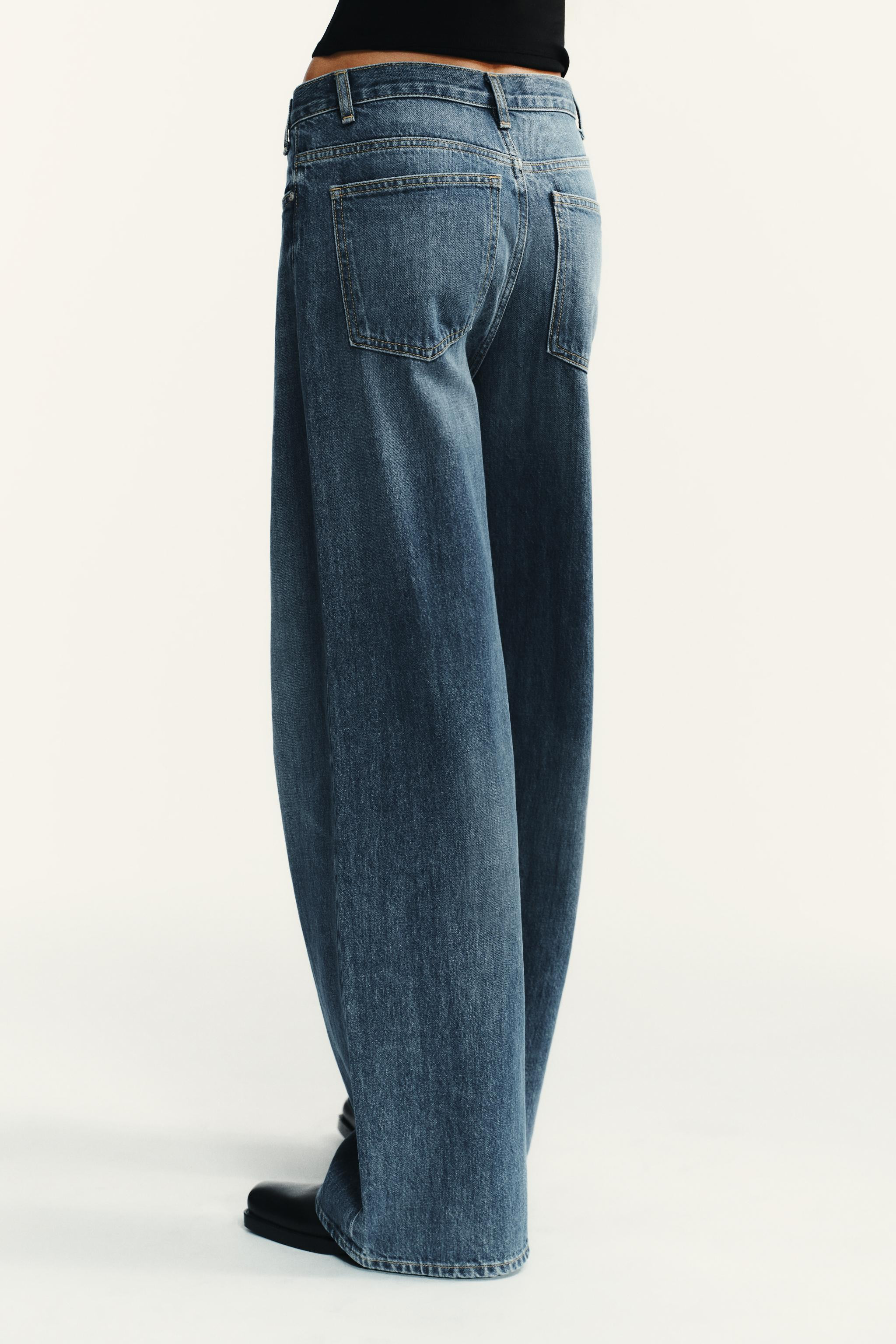 TRF WIDE-LEG HIGH-WAIST JEANS WITH CROSSOVER WAIST | Zara UK