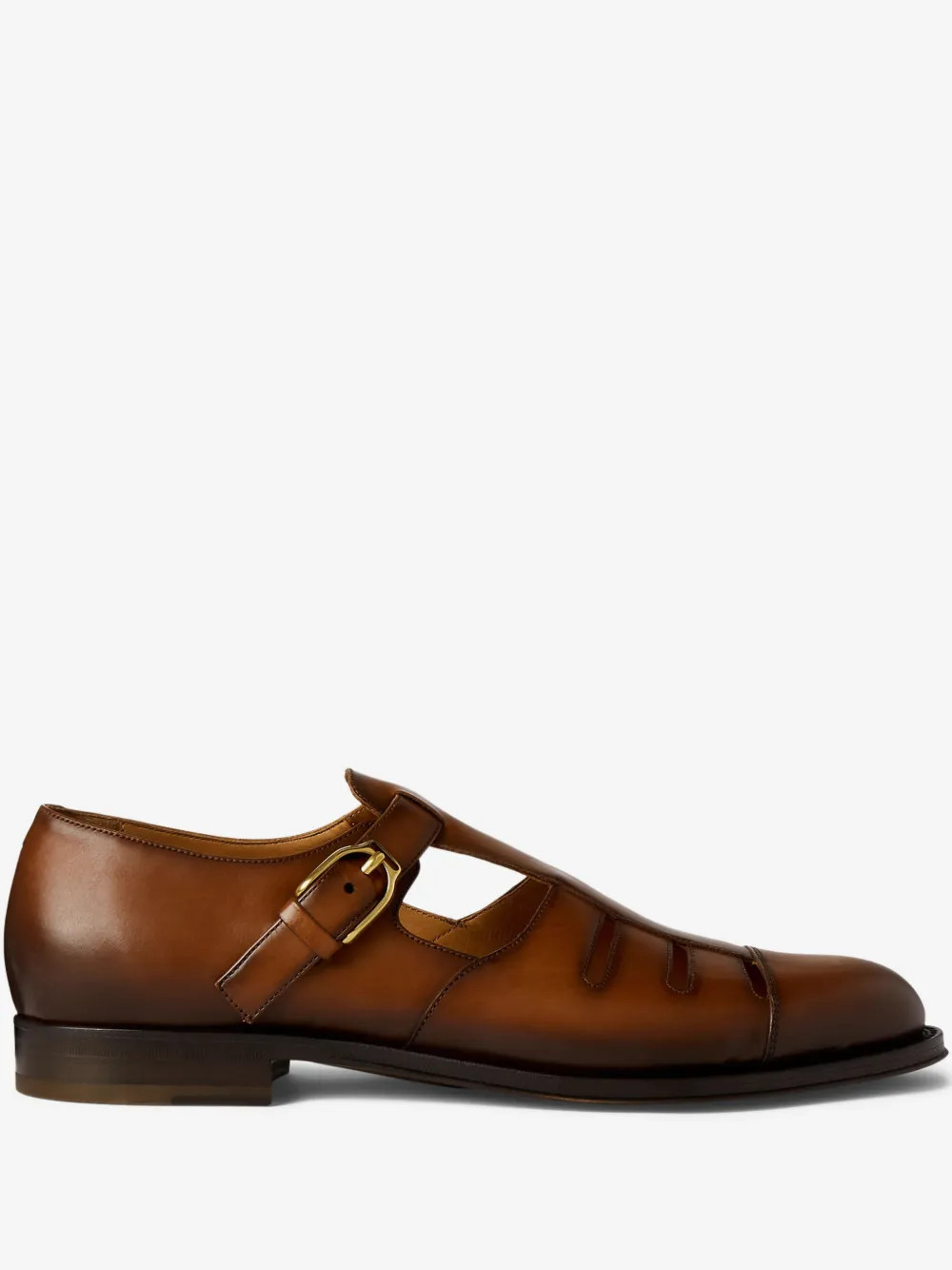 Ralph Lauren Purple Label buckle leather loafers - Brown | Farfetch Global