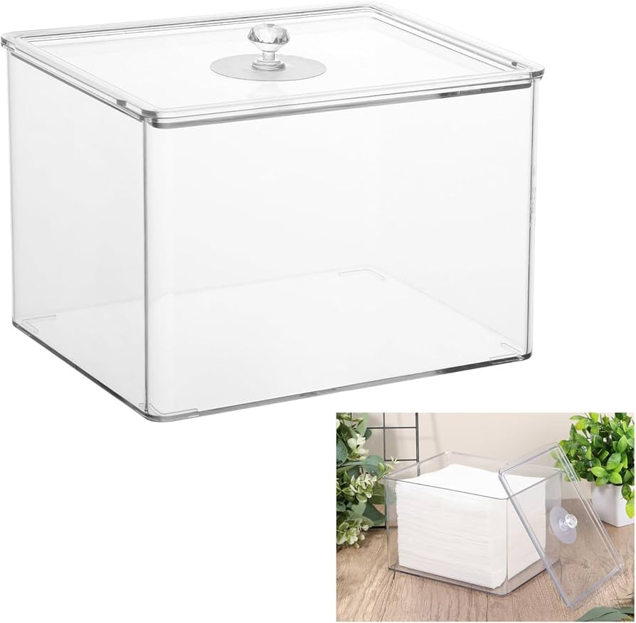 Rainmae Disposable Face Towel Holder with Lids, Disposable Face Towel Holder Bin, Face Napkins St... | Amazon (US)