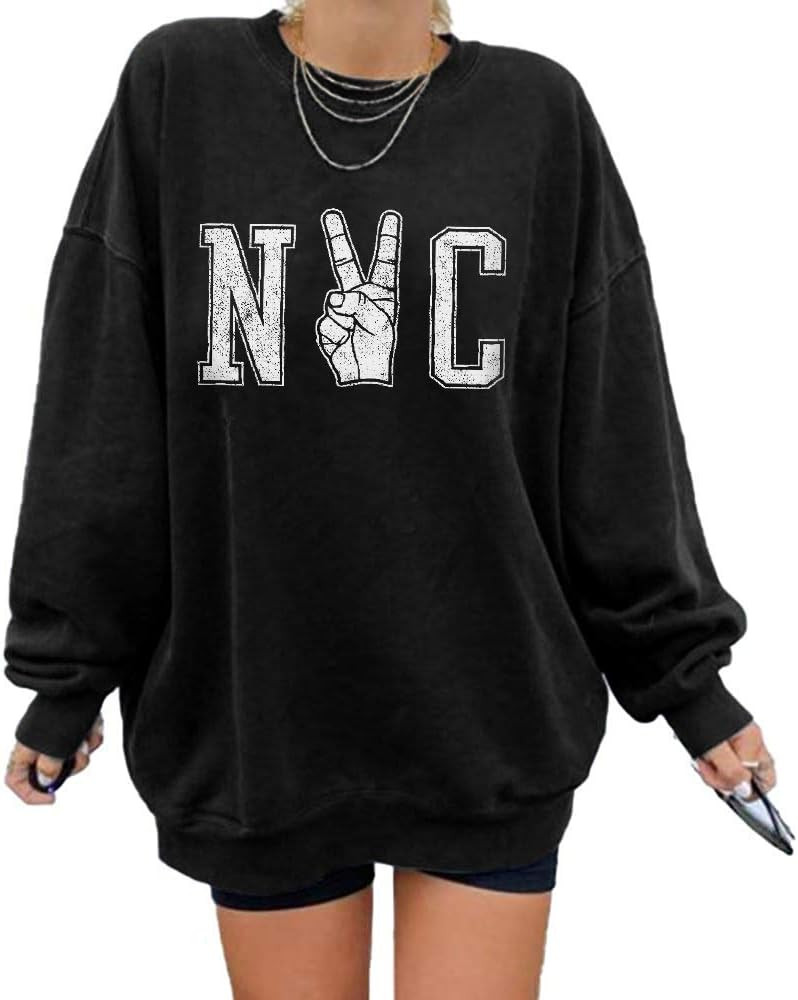 Women's Los Angeles California Oversized Batwing Long Sleeve Sweatshirts Crewneck Pullover Tops | Amazon (US)