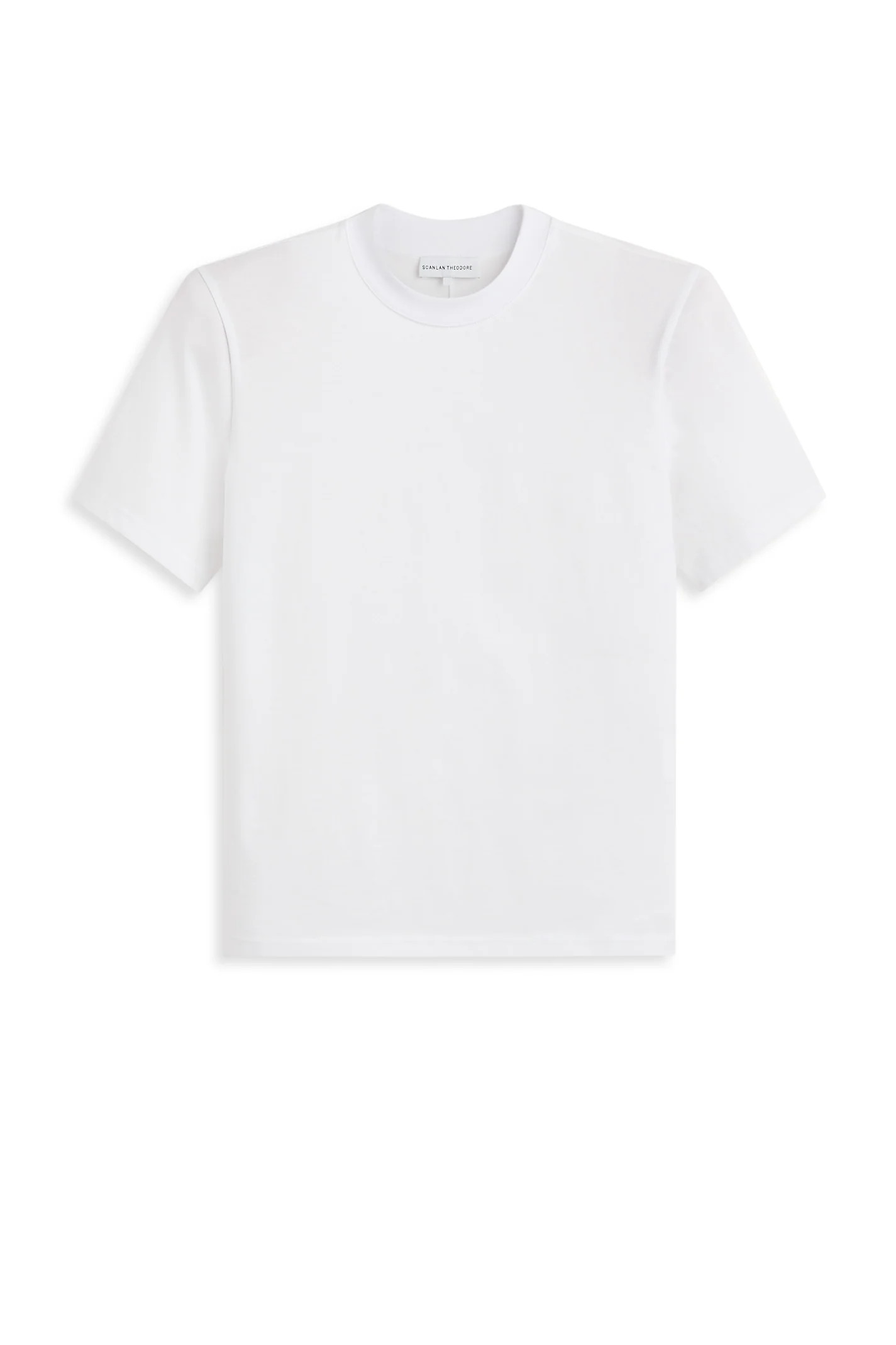 MERCERISED SHOULDER PAD TEE - WHITE - Scanlan Theodore | Scanlan Theodore
