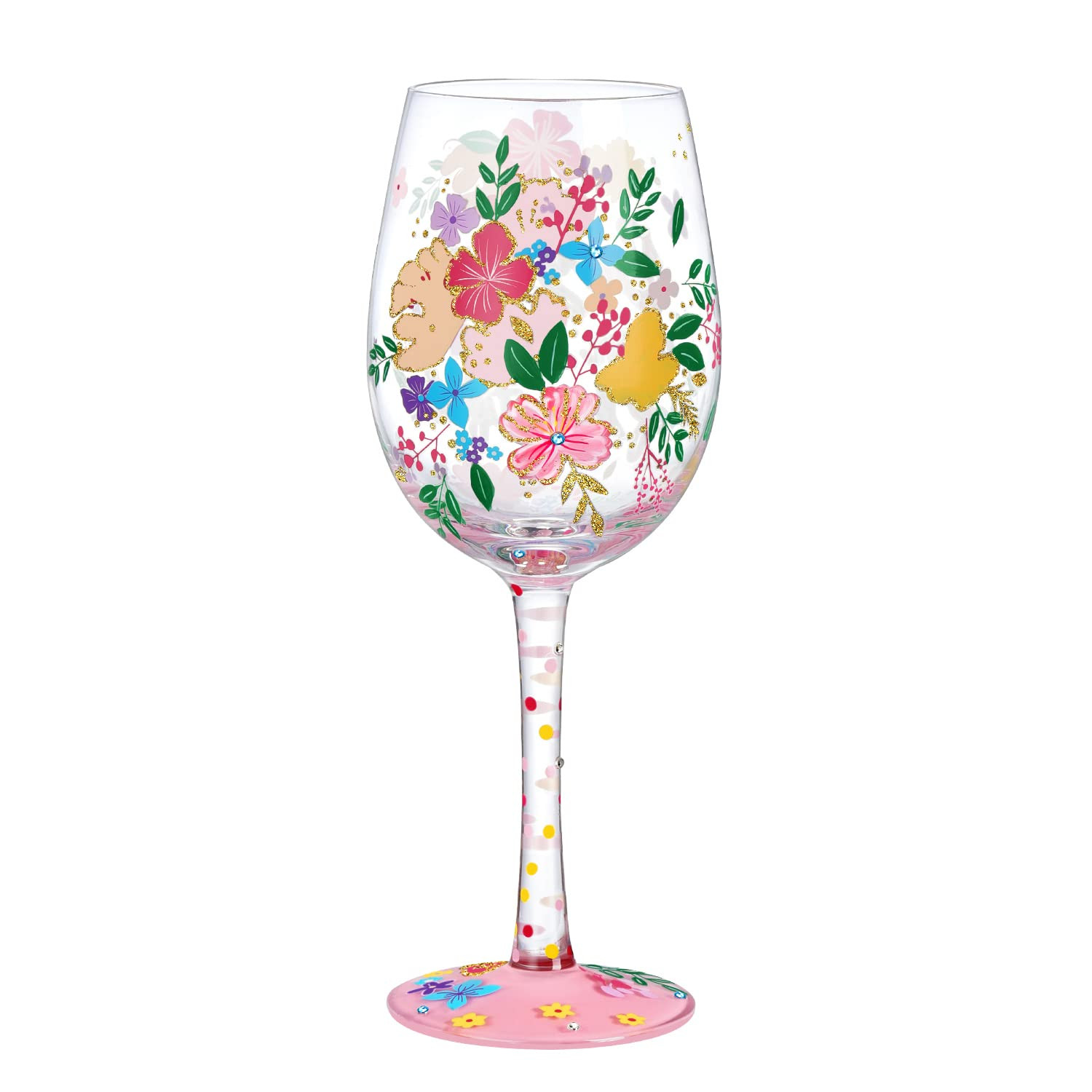 NymphFable Hand Painted Wildflowers Wine Glasses Birthday Wine Glass Birthday Gift for Women with... | Amazon (US)