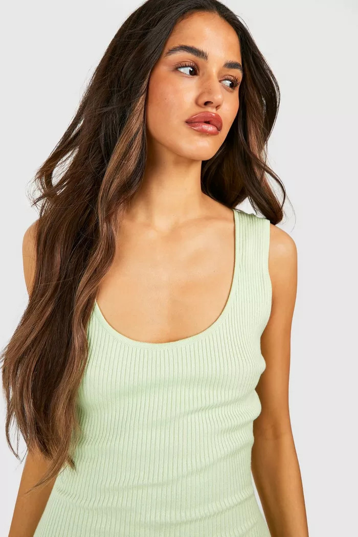 Scoop Neck Rib Knit Unitard | Boohoo.com (UK & IE)