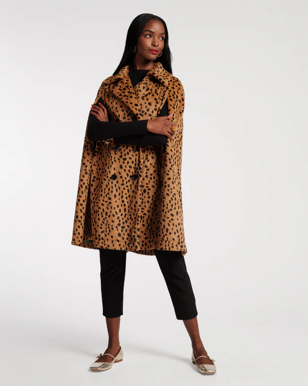 Preston Cape - Cheetah Faux Fur Brown | Frances Valentine