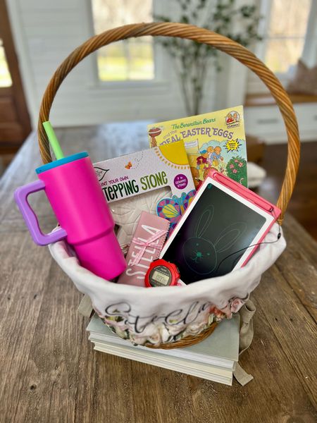 What’s in my three year old daughter’s Easter basket! Simple modern kids spill proof leak proof tumbler led drawing pad paintable garden stone berenstain bears books stopwatch popsicle holder koozie cooozie personalized Easter basket liner gift ideas for kids and toddlers little girls 

#LTKfamily #LTKkids #LTKSeasonal