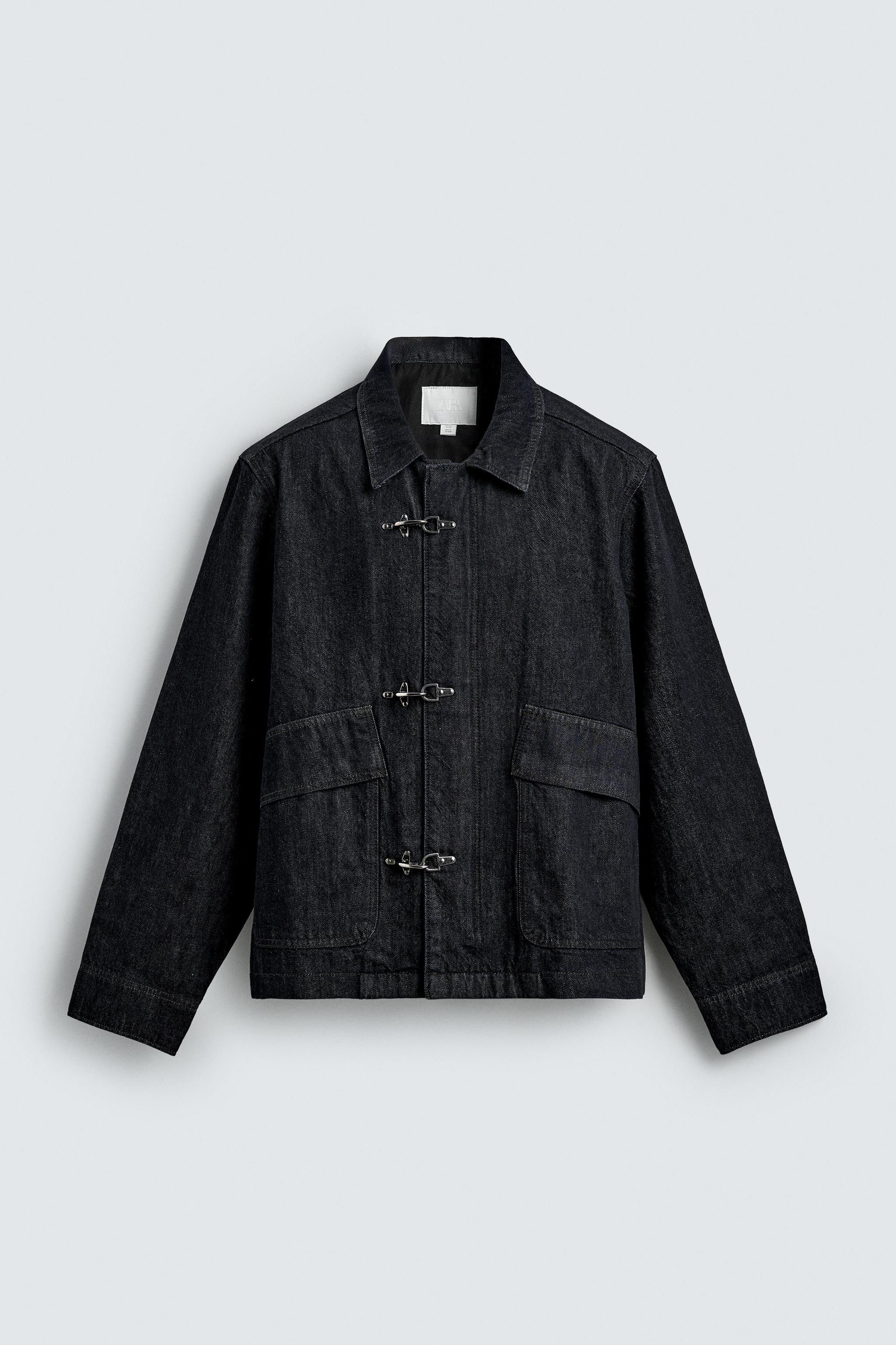 METALLIC FIREMAN CLASP DENIM JACKET | Zara US