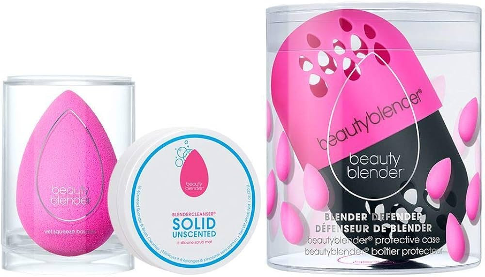 Beautyblender® | Original Pink Beauty Blender + Blender Defender Case + Solid Blendercleanser® ... | Amazon (US)