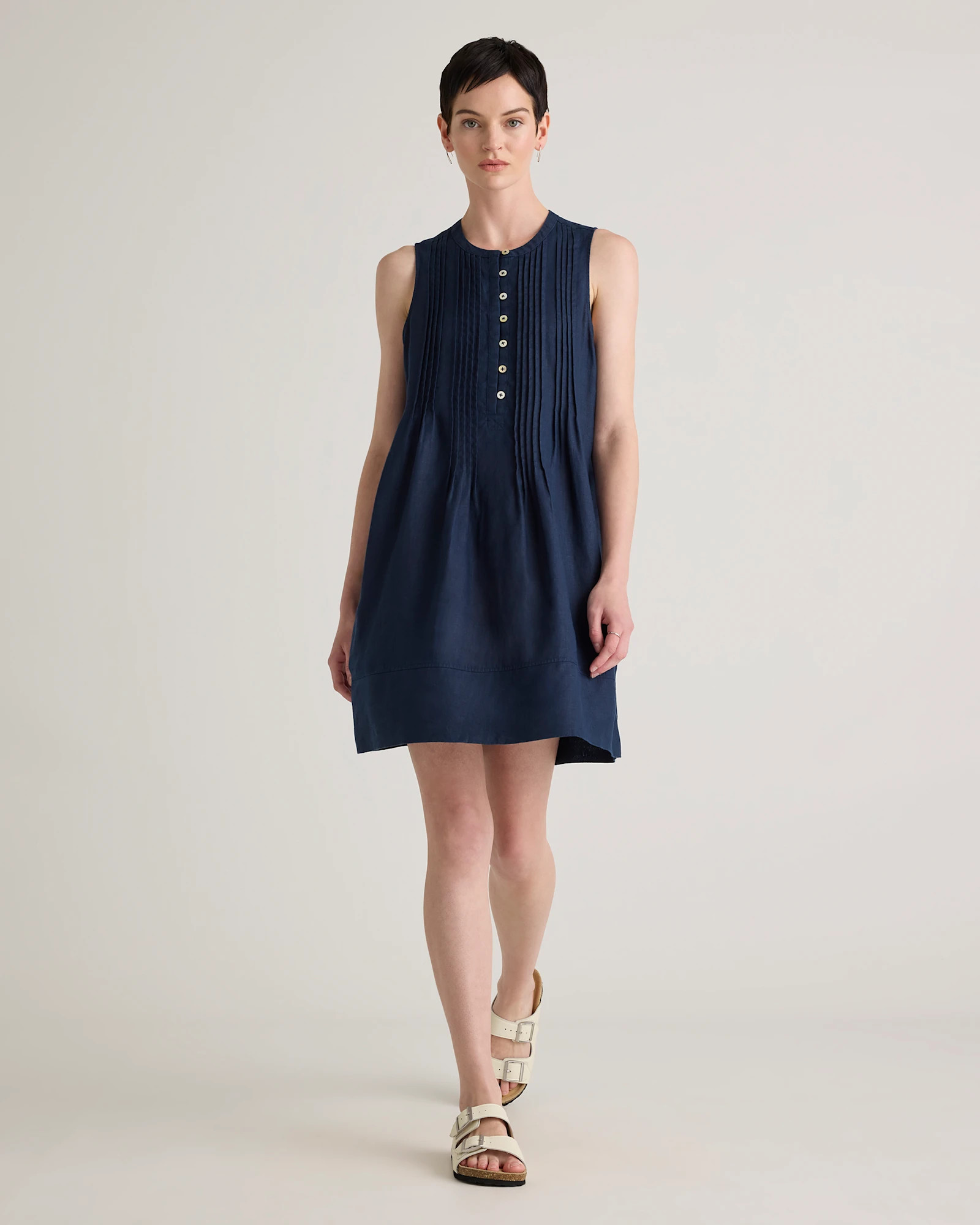 100% European Linen Sleeveless Swing Dress | Quince