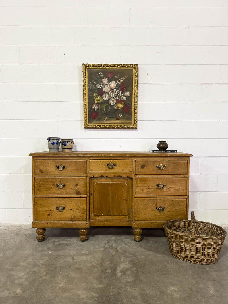 Traditional Antique English Pine Sideboard - Etsy | Etsy (US)